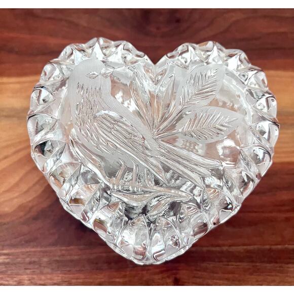 Hofbauer The Byrdes Collection Heart Box 1416 Leaded Crystal Trinket Box NIB - Picture 2 of 15